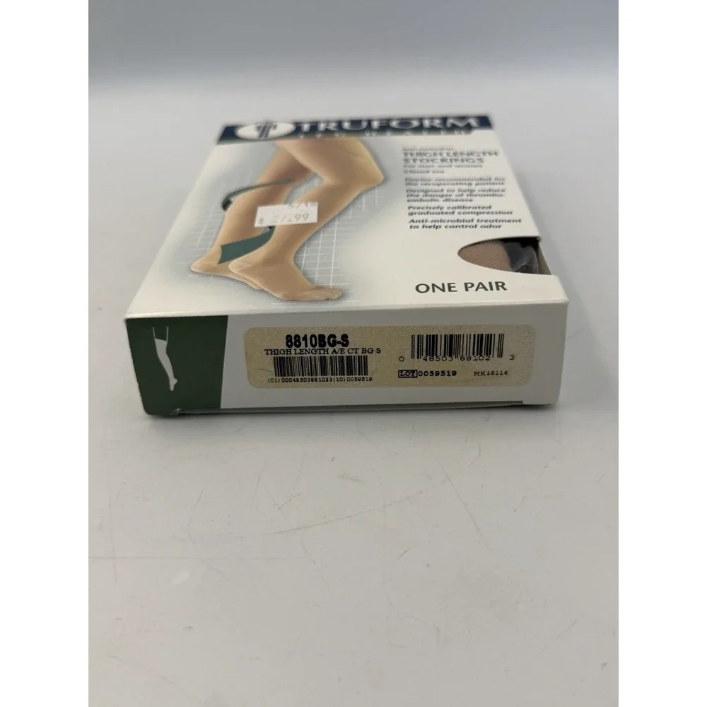 Truform 8810BG-S Anti-Embolism Thigh High Compression Stockings 18 mmHg Small